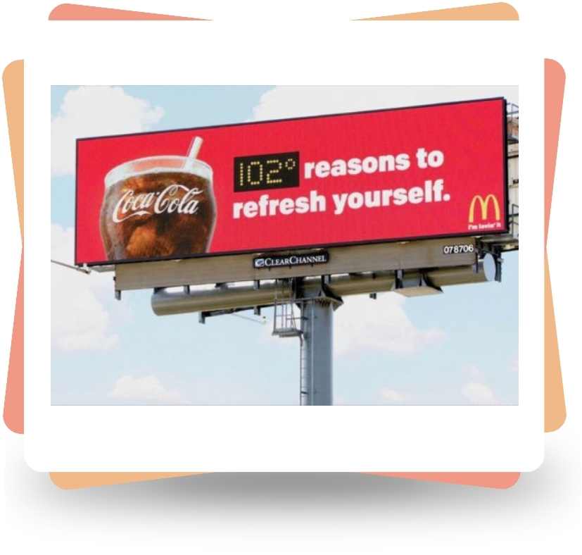 Billboard with McDonalds advertising